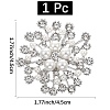 Flower Alloy Rhinestone Brooches for Women DJ-PW-WGD2C4F-01-2