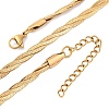 304 Stainless Steel Twisted Snake Chain Necklaces NJEW-Q013-08G-2