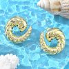 Brass Stud Earrings for Women EJEW-U035-02G-1