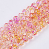 Transparent Spray Painted Glass Beads Strands DGLA-T001-001E-1