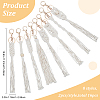 Cotton Knitting Tassel with Wood Beads Keychains KEYC-WH0018-78-2