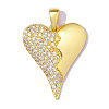 Brass Micro Pave Clear Cubic Zirconia Pendants CU-OY001-49G-1