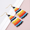 Bohemian Style Handmade Beaded Tassel Dangle Earrings GE5173-2