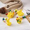 Crafans 4Pcs 4 Style Easter Theme Plastic Hen & Rabbit Pendant Decorations HJEW-CF0001-16A-6