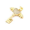 Brass Micro Pave Cubic Zirconia Pendants KK-S510-22G-2