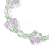 Plum Blossom Flower Glass Beads Stretch Bracelets for Women BJEW-JB12138-03-3