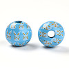 Easter Theme Printed Wood Beads WOOD-T032-22F-2