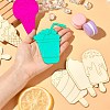 80Pcs 8 Styles Unfinished Wood Cabochons WOOD-CJ0001-75-4
