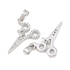 Brass Micro Pave Clear Cubic Zirconia Pendants CU-CBA9AB3-19P-2
