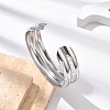 304 Stainless Steel Cuff Bangles for Women BJEW-B108-07P-3