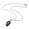 Halloween Theme 304 Stainless Steel Black Enamel Coffin with Skull Pendant Necklaces for Men NJEW-Z090-01P-2