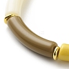 Imitation Jade Acrylic Curved Tube Beaded Stretch Bracelet for Women BJEW-JB08436-02-4