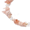 Natural Sunstone Chip Beaded Bracelets for Women BJEW-JB11742-02-3