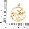 Ocean Brass Micro Pave Cubic Zirconia Pendants KK-K411-04C-G-3