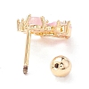 Heart & Star Cubic Zirconia Dangle Stud Earrings LS-EJEW-A065-16G-2
