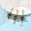 Natural Amethyst Brass Pendant Decorations HJEW-JM01817-03-2