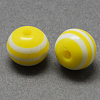 Round Striped Resin Beads RESI-R158-10mm-01-1