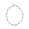 Natural Shell Heart & Green Aventurine Bamboo Beaded Necklace NJEW-TA00123-4