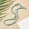 Natural Flower Amazonite Chip Beaded Necklaces for Men Women NJEW-G159-01L-2