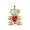 Brass Micro Pave Cubic Zirconia Pendants KK-P300-03G-01-1