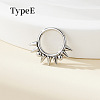 316 Surgical Stainless Steel Spike Hoop Nose Rings WG34C30-11-1