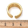 Brass Micro Pave Clear Cubic Zirconia Cuff Rings RJEW-C120-22G-5