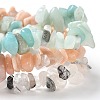 Chips Natural Rutilated Quartz & Flower Amazonite & Sunstone Beaded Stretch Bracelets Sets X-BJEW-JB05332-06-3