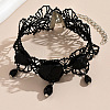 Alloy with Glass Rose Flower Lace Anklets for Women FS-WG36F6D-01-2