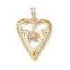 Brass Micro Pave Clear Cubic Zirconia Pendants KK-E799-01B-G-1