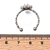 Oval 304 Stainless Steel Adjustable Cuff Ring Components STAS-H237-02A-P-2