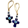 Evil Eye Cross Lampwork Pendant Decorations PW-WG066E4-01-5