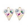 Rack Plating Alloy Enamel Pendants FIND-C050-09G-2