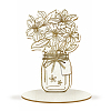 Wood Flower Bouquet Greeting Card AJEW-WH0441-004-1