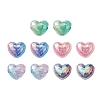 10Pcs 5 Colors Transparent Crackle Acrylic Beads MACR-YW0002-64-1