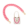 Acrylic Twisted Chain Bag Chains with Alloy Clasps PURS-WH0008-20B-1-6