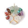 Natural Quartz Crystal Copper Wire Wrapped Rock Crystal Heart Pendants PALLOY-JF02847-02-1