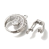 Brass Micro Pave Clear Cubic Zirconia Fold Over Clasps KK-K389-127P-2