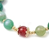 3Pcs Natural Striped Agate &  Amethyst & Tiger Eye & Rose Quartz & Quartz Crystal Round Beaded Bracelets for Women BJEW-JB11934-6