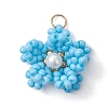Glass Seed Beaded Pendants PALLOY-MZ01246-03-1