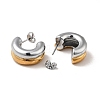 Two Tone C Shaped 304 Stainless Steel Stud Earrings for Women EJEW-A073-02GP-2