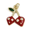 Brass Micro Pave Cubic Zirconia Pendants KK-D409-48G-03-1