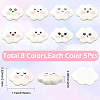 40Pcs 8 Styles Funny Opaque Resin Cabochons RESI-SC0036-69-2