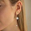 925 Sterling Silver Half Round Stud Earrings EJEW-Z041-12G-3