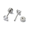 304 Stainless Steel Crystal Rhinestone Ear False Plugs STAS-C089-04B-P-2