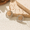 Two Tone Brass Dangle Earrings WG7446F-01-2