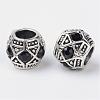 Alloy Rhinestone Rondelle Large Hole European Beads MPDL-R036-80A-1