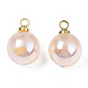 ABS Plastic Imitation Pearl Charms PACR-T015-01B-2