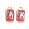 304 Stainless Steel Enamel Pendants STAS-F360-10G-02-1