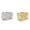 Adjustable Brass Micro Pave Clear Cubic Zirconia Open Cuff Rings ZIRC-I049-34-1