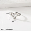 Adjustable 201 Stainless Steel Cuff Open Rings WG1A63A-05-1